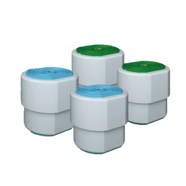 Set 4 amortizoare vibratii Vecamco Susta+ Colours Range, unitati exterioare 7000-12000 BTU, montare pe console sau podea, maximum 55 Kg, albastru verde