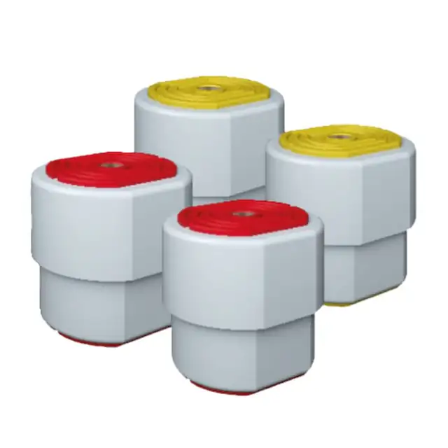 Set 4 amortizoare vibratii Vecamco Susta+ Colours Range, unitati exterioare 24000-60000 BTU, montare pe console sau podea, maximum 120 Kg, rosu galben