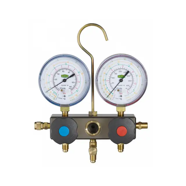 Baterie Manometre Freon cu 2 cai si furtune incluse, R22 | R407C | R410A, SM2-3-DS-CLIM, Refco