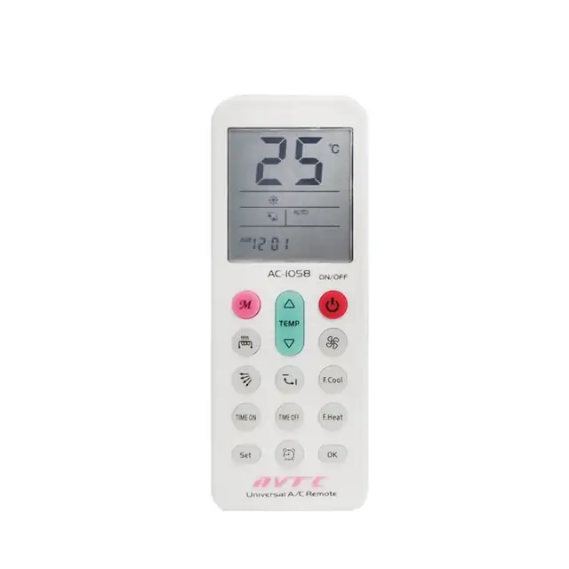 Telecomanda Universala pentru Aer Conditionat – 1000 Modele Preprogramate, Ecran Digital cu Afisare Temperatura si Timer, Alb