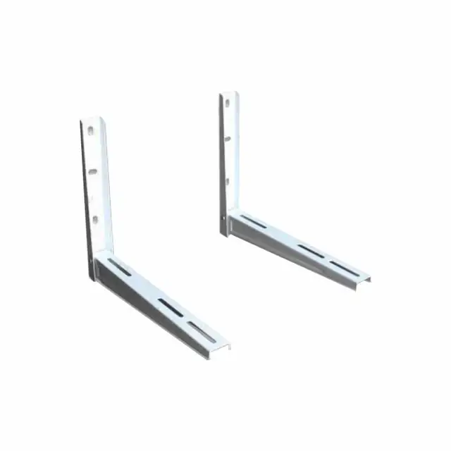 Set console rabatabile aer conditionat, 2 bucati, 50 x 63 cm, albe, otel, pentru unitati externe de pana la 200 Kg, 24000 BTU, 60000 BTU