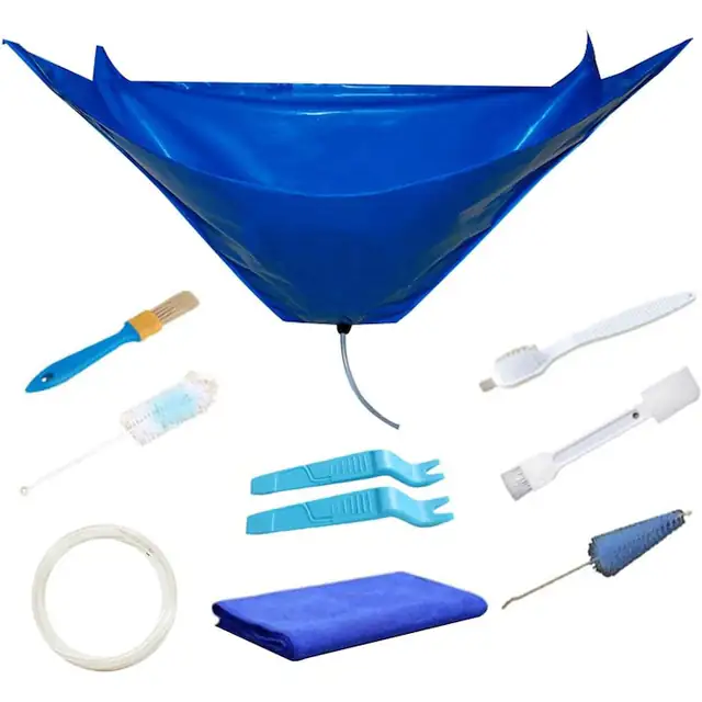 Capac de curatare a aerului conditionat, 9 piese, enkourakoko®, Albastru
