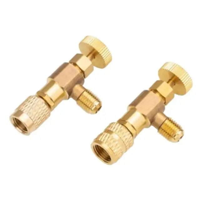 Set 2 supape aer conditionat, Metal, Auriu
