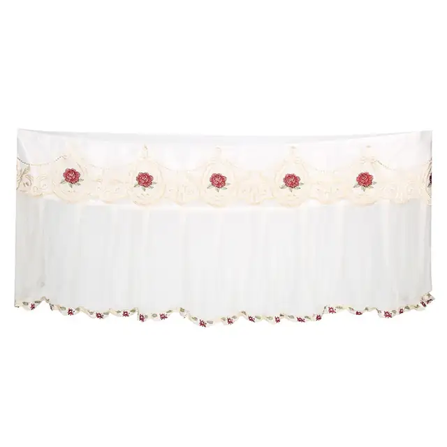 Husa de protectie pentru aer conditionat QttvbTna, stil rural, dantela, model floral vin rosu, 92cm