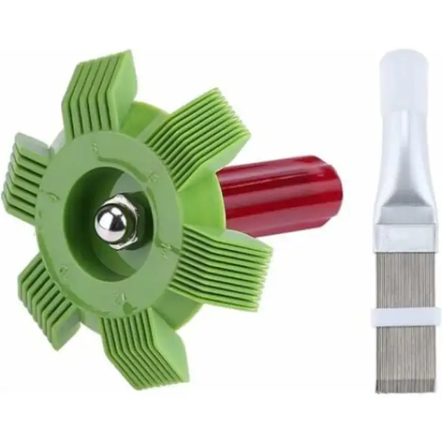 Piepteni metalici pentru radiator aer conditionat, QttvbTna, 2 stiluri, verde, 19x7x3cm/15.2x10x2.8cm