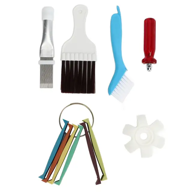 Set accesorii curatare aer conditionat, QttvbTna, Inox/Plastic, 10-26x2-9 cm, Multicolor