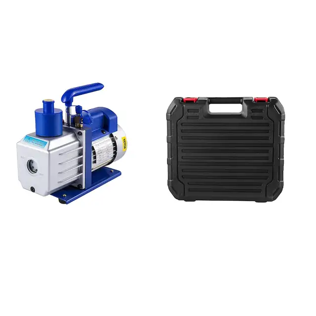 Pompa de vid cu manometru, viteza 1720 RPM, pompa de inalta eficienta pentru intretinerea sistemelor de aer conditionat, albastru inchis, 4,8 CFM 1-3 HP manometru