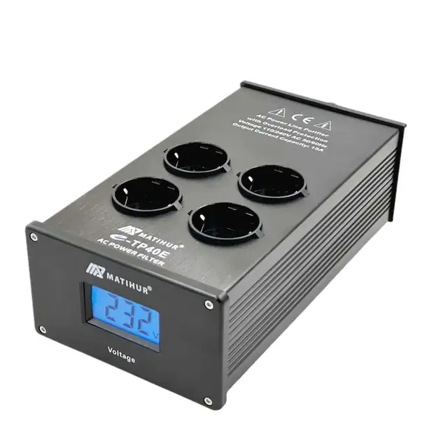 Aparat de conditionare, filtrare de zgomot audio, protectie la supratensiune, negru, mufa UE