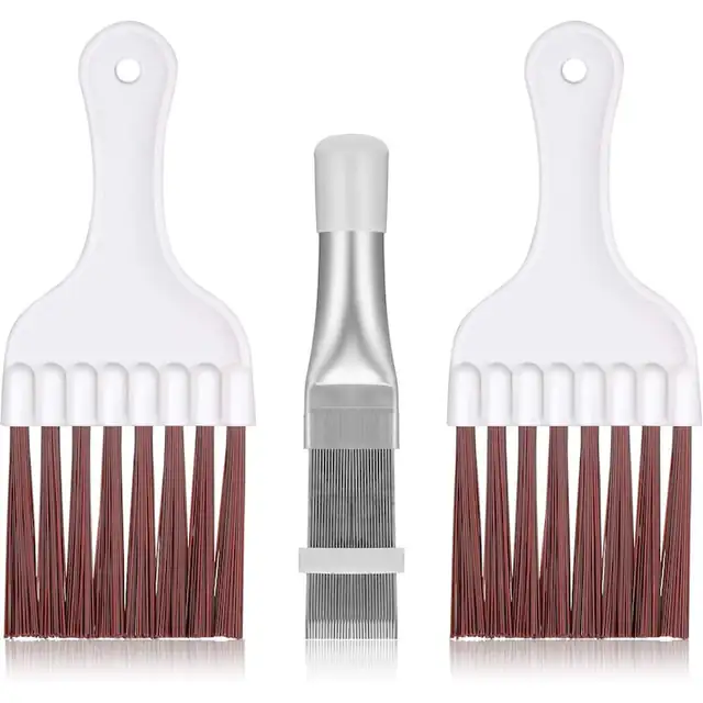 Set curatare condensator aer conditionat, 2 perii si pieptene metalic, 25x140mm