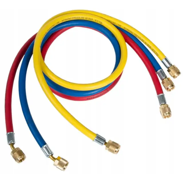 Set furtun service Refco A/C 90cm 1/4" SAE - Set de 3 buc