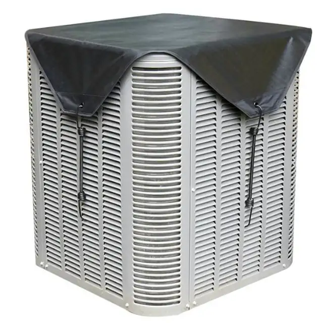Husa de iarna pentru unitati aer conditionat, Poliester, impermeabil, 35.8x35.85 inch, negru