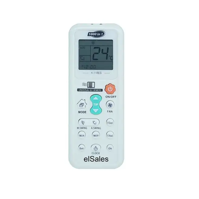 Telecomanda elSales K-118 universala pentru aparate de aer conditionat, 1000 in 1, alb