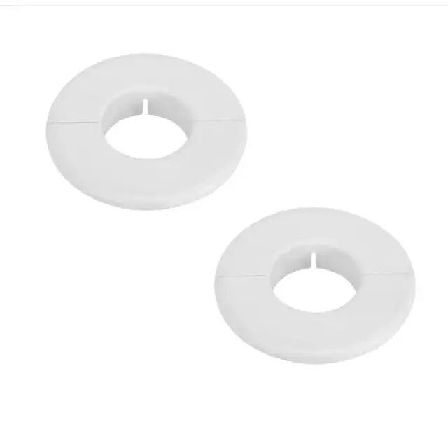Set 2 Capac inel astupare gaura aer conditionat, JENUOS®, protectie si mascare traseu frigorific, pentru 53mm~70mm, Inaltime 25 mm, PVC, Detasabil, Alb