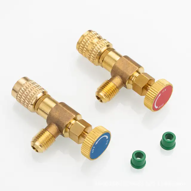 Set adaptoare de incarcare refrigerant, Mmgoqqt, cupru, cuplaj rapid pentru aer conditionat R410A R22