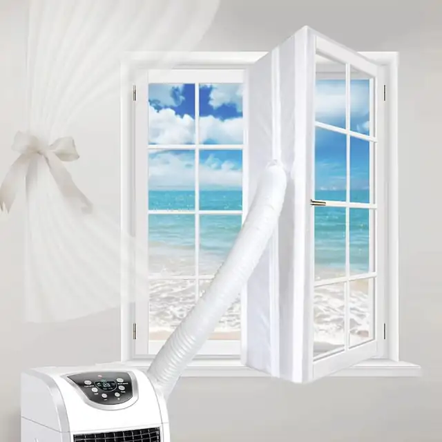 Etansare fereastra pentru aparate de aer conditionat mobile, AMRINUGL, Impermeabila, 4 m, Alb