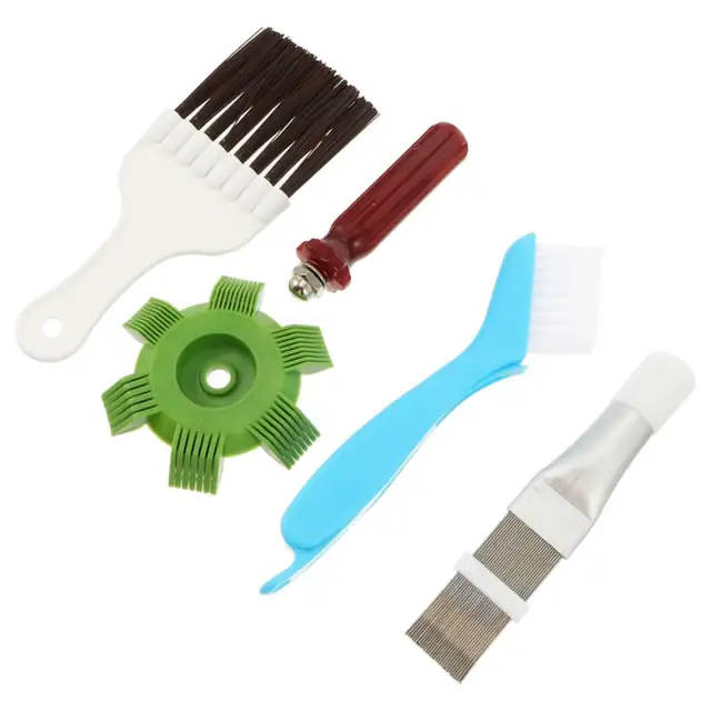 Set 4 perii curatare condensator aer conditionat, inox/ plastic, multifunctionale, Vanaxalife®