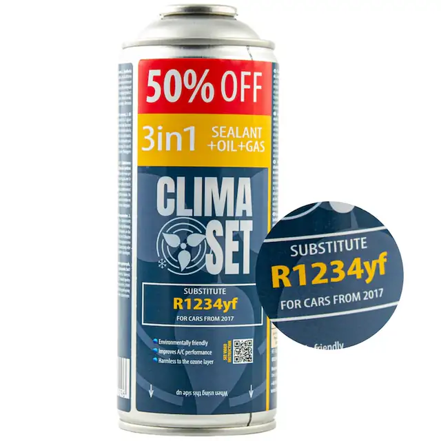 Cilindru gaz R1234yf 3w1 ClimaSet 235g, pentru umplerea si uszczelnirea sistemului de climatizare auto