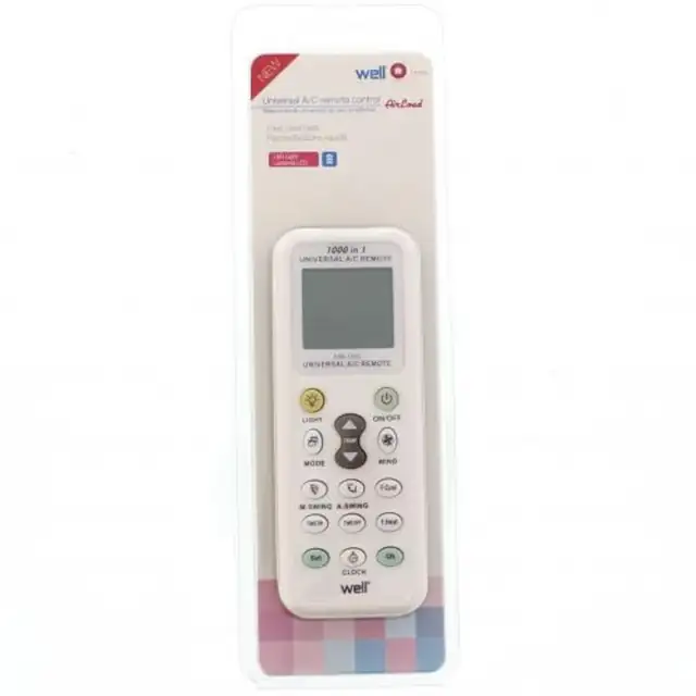 Telecomanda universala pentru aparate de aer conditionat Well RC-AC-WINDY-WL, 1000 modele presetate, display XXL, scanare automata, Alb