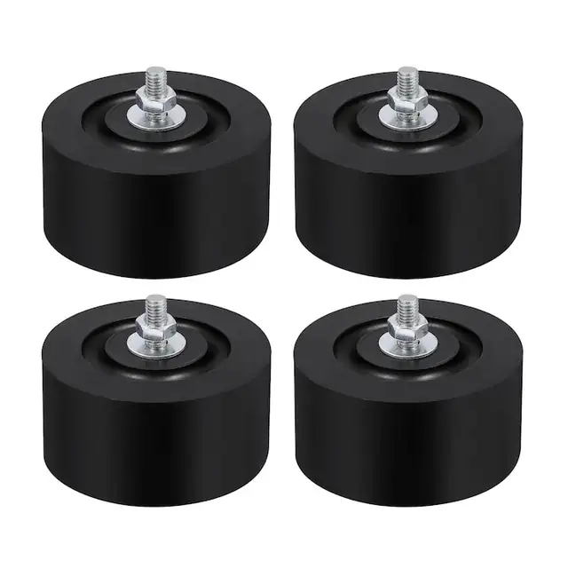 Set 4 amortizoare pentru unitatea exterioara a aparatului de aer conditionat, Axroad Mall, Tampoane anti-vibratie aer conditionat, Anti-alunecare din cauciuc, Izolarea fonica si reducerea zgomotului, Sigur si rezistent la uzura, 85x42mm, Negru