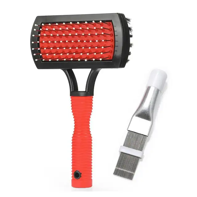 Set de curatare pentru aparate de aer conditionat, Fencodew, 2 bucati, rosu/negru, inox