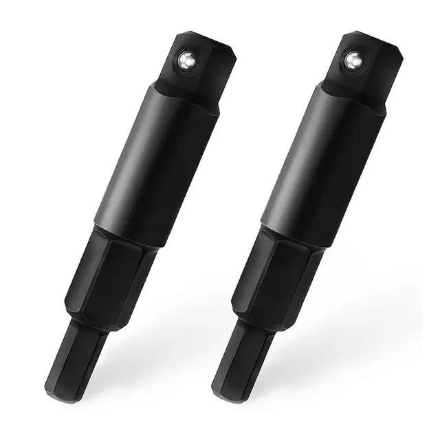 Set 2 Adaptoare Hexagonale 3/16 la 5/16 pentru aer conditionat, Yakumuz, aliaj, 0.4x0.4x2.0 inch, negru