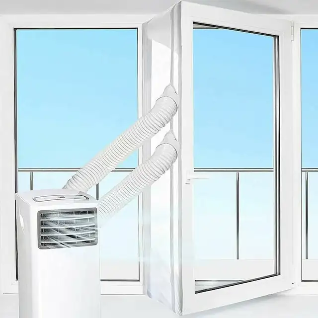 Husa fereastra pentru aer conditionat, 300cm, fermoar auto-blocant, izolare insecte si praf, usor de instalat