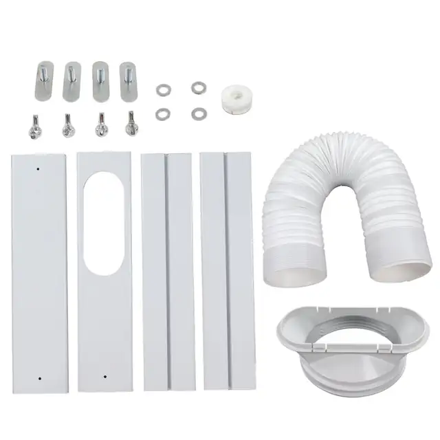 Kit ventilatie pentru aer conditionat, Enforose, PVC/ABS, furtun 32cm-1.5m, alb