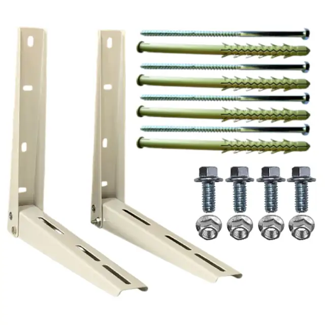 Pachet accesorii pentru montaj unitate exterioara aer conditionat 9000 - 18000 BTU - set 2 console sustinere, 4 dibluri cu surub 12 x 200 si 4 suruburi hexagonale cu piulita