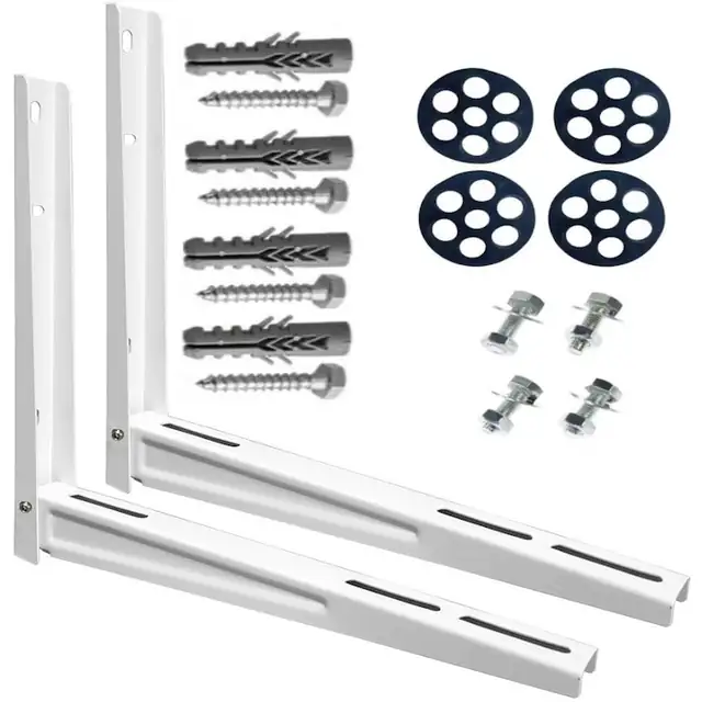 Pachet accesorii pentru montaj unitate exterioara aer conditionat 18000 -24000 BTU - set 2 console sustinere si 4 tampoane anti vibratii