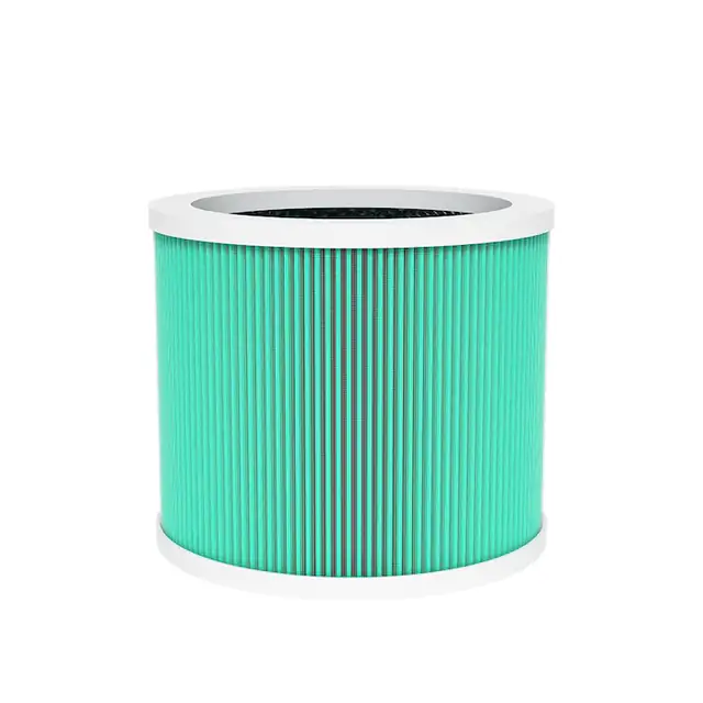 Filtru Purificator de Aer TerraShop®, 5 in 1, Pre Filtru, Filtru Anti-Bacterii, Filtru TRUE HEPA, Filtru din Carbon Activ, Strat Catalizator la Rece, Anti Alergic, Anti Bacterian, Verde