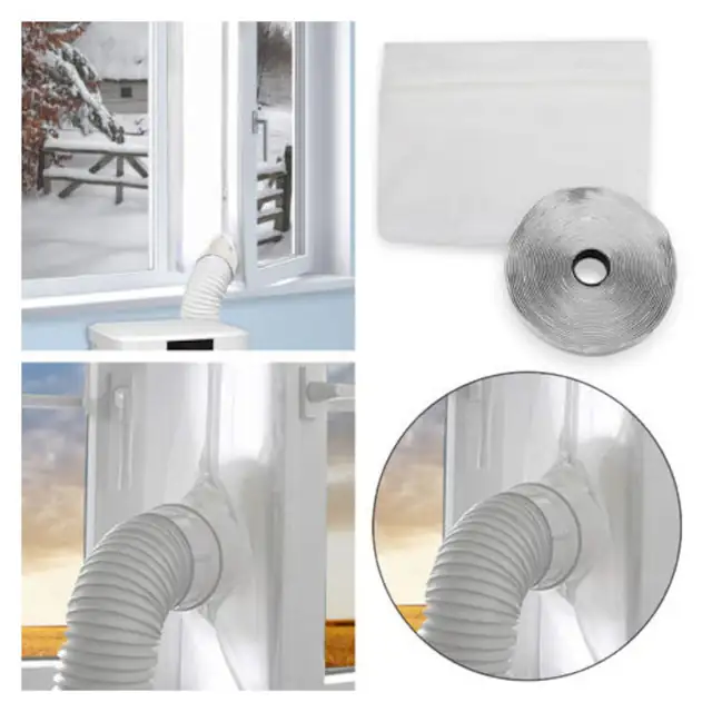 Set de etansare pentru fereastra 400cm, alb, pentru aer conditionat mobil, include banda Velcro de 8m