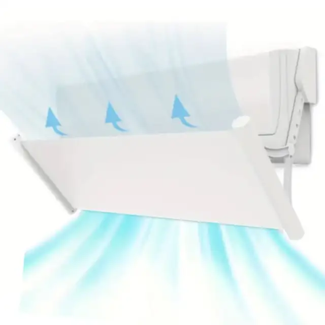 Deflector aer conditionat extensibil, Unghi reglabil, Universal, ajustabil pe 4 niveluri, 0-130 x 30 cm, Usor de instalat, Alb