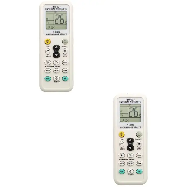 Telecomanda universala pentru aer conditionat, set 2 bucati, alb, 12x5x2.2cm