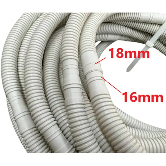 Furtun condens pentru aer conditionat, PVC, cu racord dren 16/18mm, lungime 20m, Alb