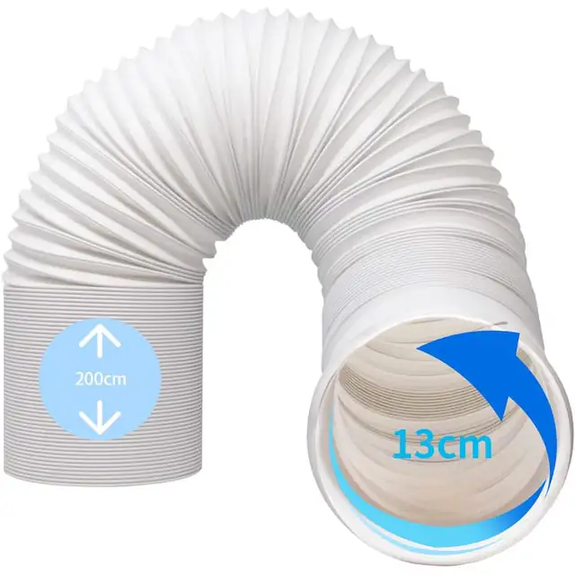 Furtun de evacuare pentru aer conditionat mobil, PVC, 13x200cm, alb