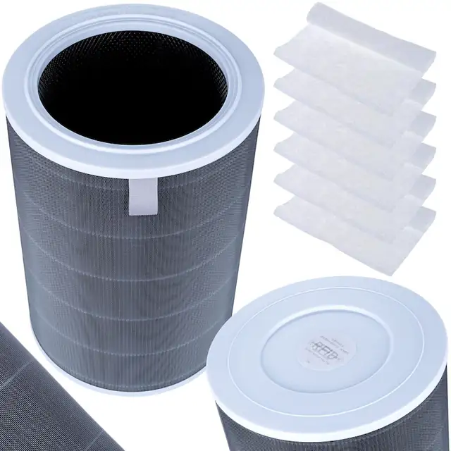 Set Filtru HEPA 360 cu RFID si 6x Prefiltru Bumbac G4, Rosfix, pentru Purificator Aer Xiaomi 2/2S/2C/2H/3H/3C/Pro/MAX