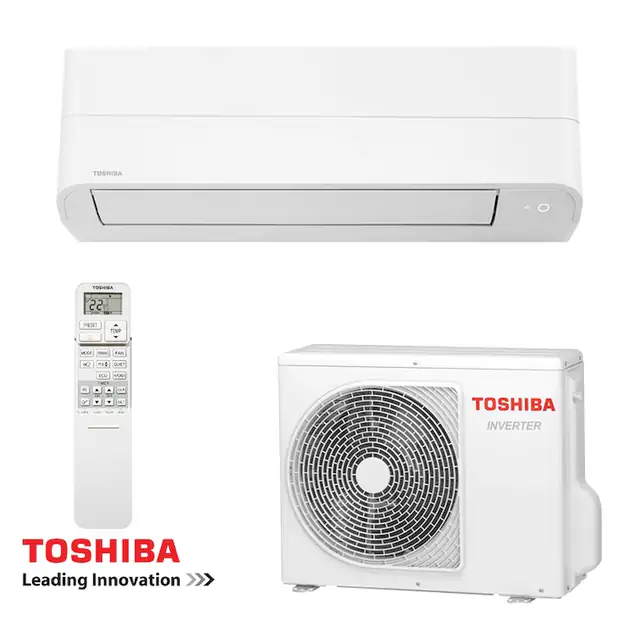 Aparat de aer conditionat Toshiba Essento RAS-B10B2KV2G-E + RAS-10B2AVG-E2, 10000 BTU, 21 m², A++, R-32, Alb