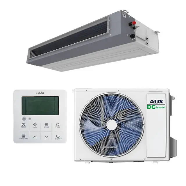 Aparat de aer conditionat pentru conducte AUX AUMD-H24/NDR3HM2B + AL-H24/NDR3HB2(U), 24000 BTU, 45 m², R-32, Alb