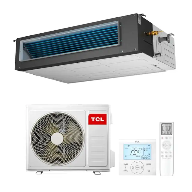 Sistem aer conditionat tip duct TCL 18000 BTU A++, Optimizat pentru Incalzire, Hotel Mode, Pompa de Condens, Telecomenzi IR si cablata, WiFi, Monofazat TCC-18D2HWH/DVI - TCC-18HH/DVO