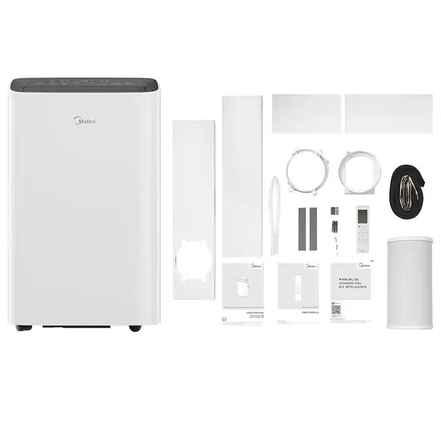 Aparat de aer conditionat portabil, Midea, MPPXZ-12HRN7-QB6, 12000 BTU, functie 2 in 1, instalare usoara, telecomanda