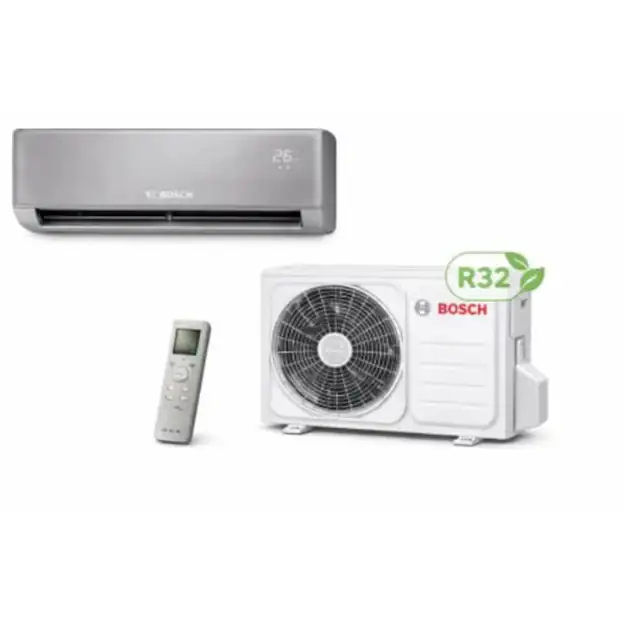 Aparat de aer conditionat Bosch Climate 7000i, 9000 BTU Wi-Fi, Clasa A+++/A+++, functie Save Plus, functie Power Control, Wind Avoid Me, 3D Airflow, i-Clean, Follow me, gri