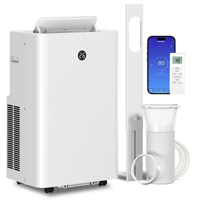 Aparat aer conditionat portabil, 12000 BTU, 4-in-1, WiFi, alb, 35m²