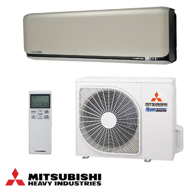 Aparat de aer conditionat cu invertor Mitsubishi Heavy Industries SRK60ZSX-WFT + SRC60ZSX-W, 21000 BTU, 45 m², A++, Wi-Fi, R-32, Sistem antialergic, 3D Auto, Bej/Negru