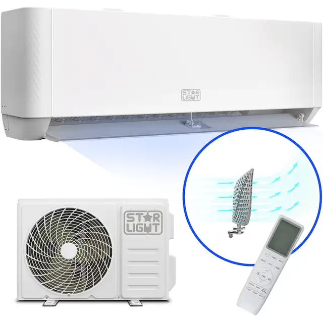 Aparat de aer conditionat Star-Light 12000 BTU Wi-Fi, Clasa A+++/A++, Gent-Wind Technology, 3D Air Flow, 3D Inverter, Dezumidificare inteligenta, Follow me, Functie incalzire, Display, ACT-12TSWF, Alb