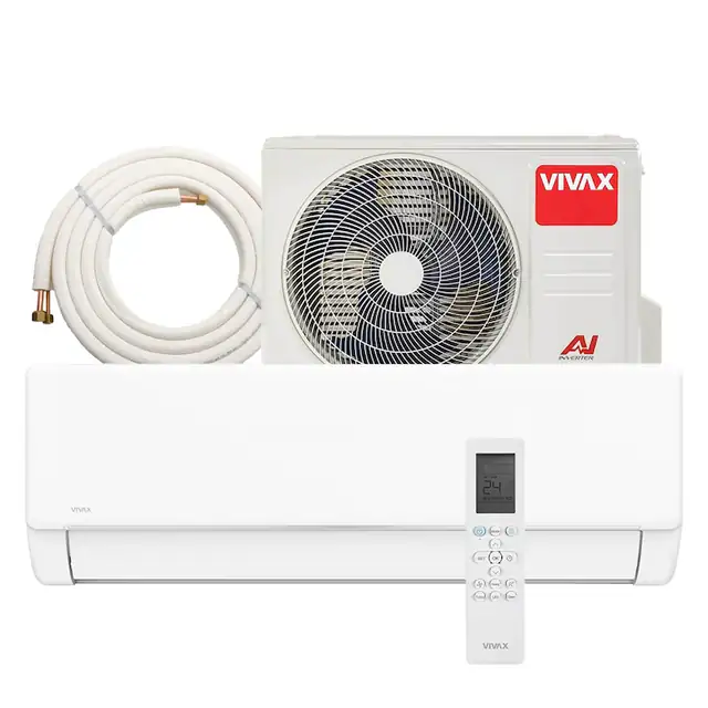 Aer conditionat Vivax ACP-09CH25AEQI Q-Design, Kit de instalare inclus, R32, Inverter, 9000 BTU/h, Clasa A++, ecran LCD, Pornire silentioasa, Sleep mode, Turbo mode, Timer, Protectie Anti-Inghet, Autocuratare