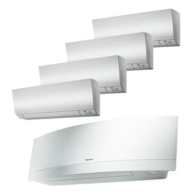 Sistem aer conditionat Daikin pentru 5 incaperi, multisplit, capacitate 9,00 kW, 18000 btu Emura White + 2x7000 btu + 2x9000 btu Perfera, Refrigerant R32, clasa A+++/A++, Bluevolution Inverter + ansamblu asimetric de amortizoare VibraZerro RX60XL