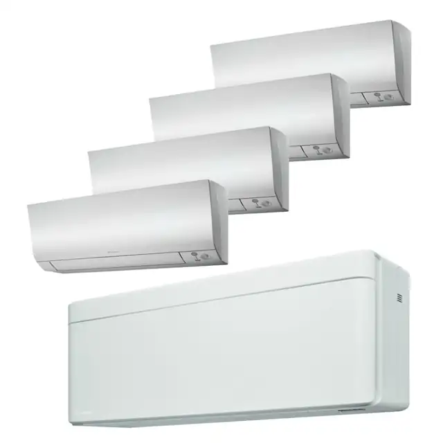 Sistem aer conditionat Daikin pentru 5 incaperi, multisplit, capacitate 9,00 kW, 18000 btu Stylish White + 2x7000 btu + 2x9000 btu Perfera, Refrigerant R32, clasa A+++/A++, Bluevolution Inverter + ansamblu asimetric de amortizoare VibraZerro RX60XL