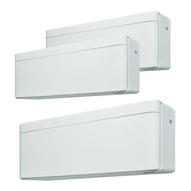 Sistem aer conditionat Daikin pentru 3 incaperi, multisplit, capacitate 5,20 kW, 2x9000 btu + 12000 btu Stylish White, Refrigerant R32, clasa A+++/A++, Bluevolution Inverter + ansamblu asimetric de amortizoare VibraZerro RX60XL