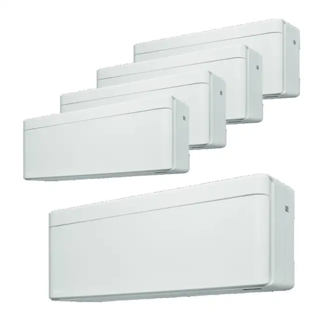 Sistem aer conditionat Daikin pentru 5 incaperi, multisplit, capacitate 9,00 kW, 2x7000 btu + 2x9000 btu + 18000 btu Stylish White, Refrigerant R32, clasa A+++/A++, Bluevolution Inverter + ansamblu asimetric de amortizoare VibraZerro RX60XL