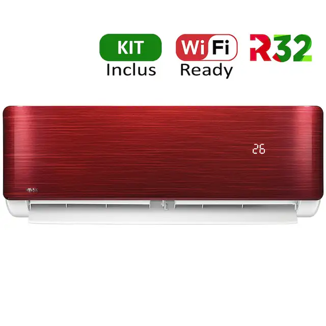 Aer conditionat Vivax ACP-12CH35AERI RED R-Design Wi-Fi Ready, R32, Kit de instalare inclus, Inverter, 12000 BTU/h, Clasa A++, Ionizator, I feel, Autodiagnoza, Autocuratare, Autodetectie scurgeri freon, filtru Bio, filtru Anti-Praf, ECO-Mode